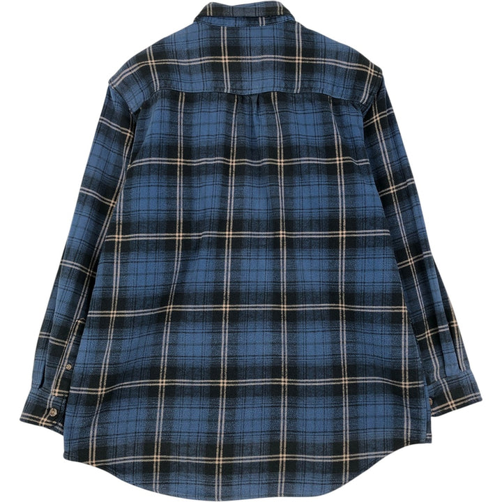 Field & Stream Long Sleeve Flannel Check Shirt, Men's Size L cotton blue type Vintage Second Hand