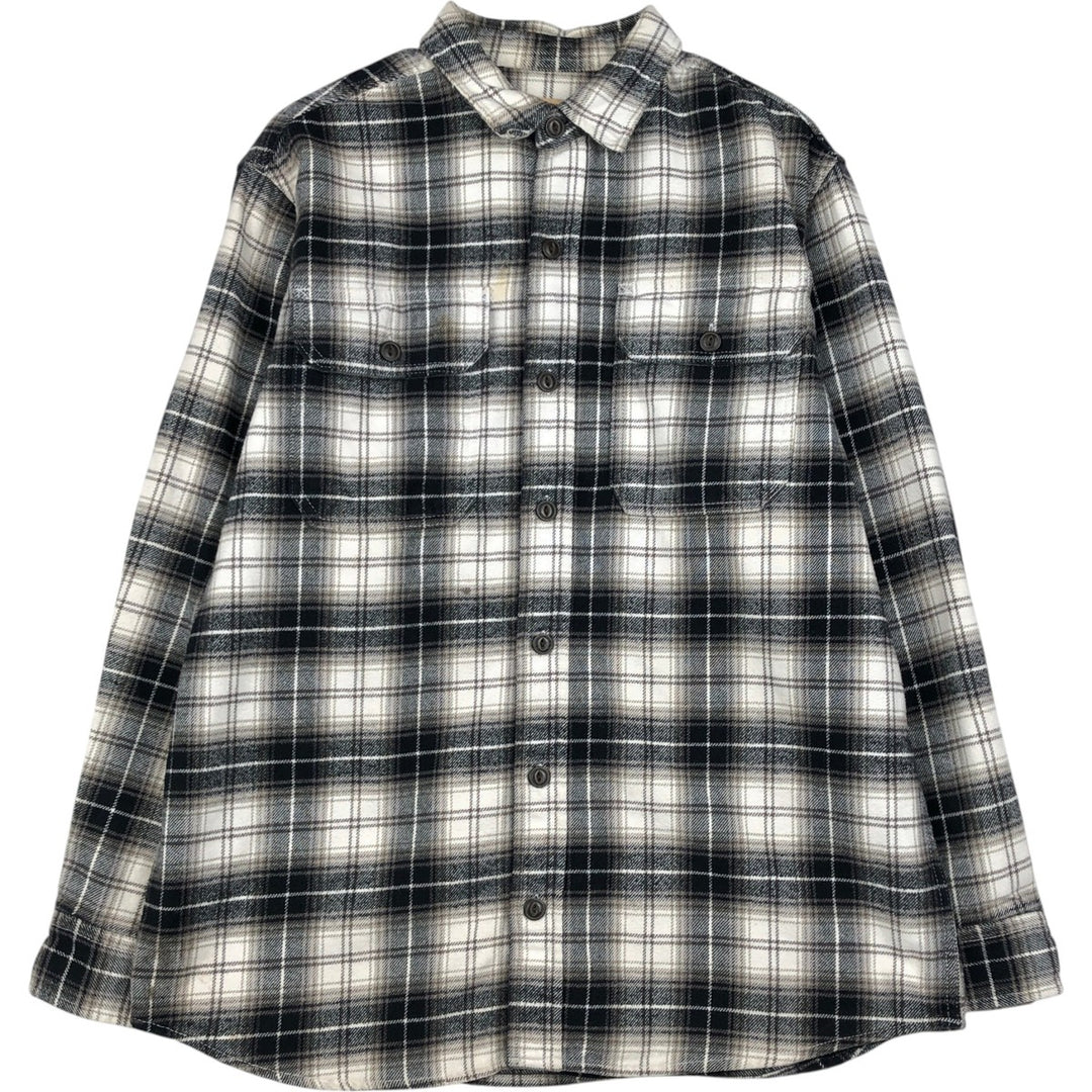 RED HEAD Long Sleeve Flannel Check Shirt, Men's Size L cotton black type Vintage Second Hand