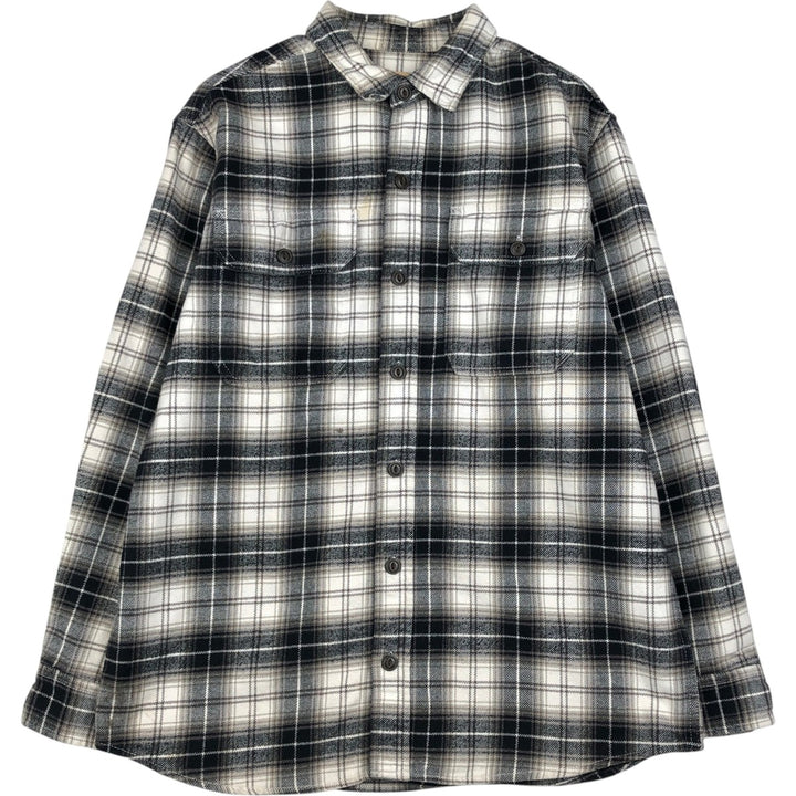 RED HEAD Long Sleeve Flannel Check Shirt, Men's Size L cotton black type Vintage Second Hand