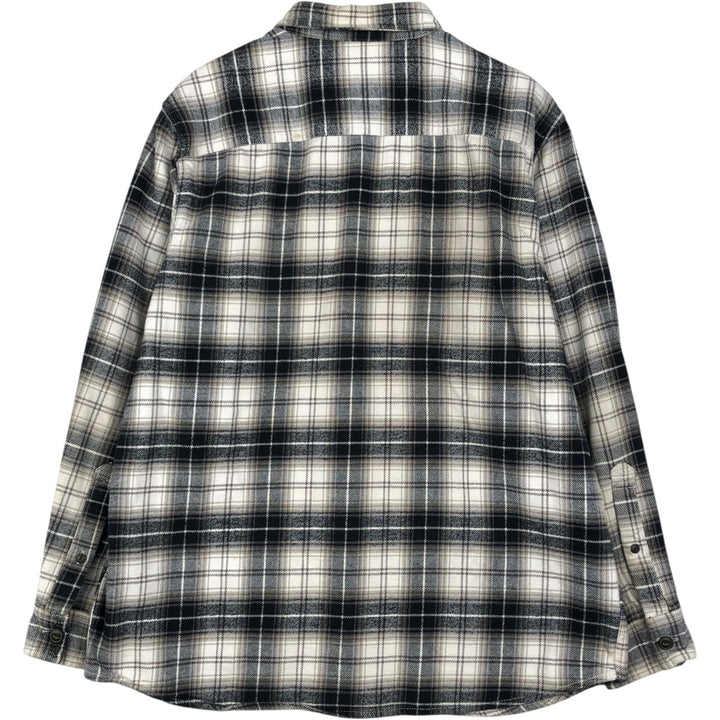 RED HEAD Long Sleeve Flannel Check Shirt, Men's Size L cotton black type Vintage Second Hand