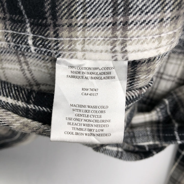 RED HEAD Long Sleeve Flannel Check Shirt, Men's Size L cotton black type Vintage Second Hand