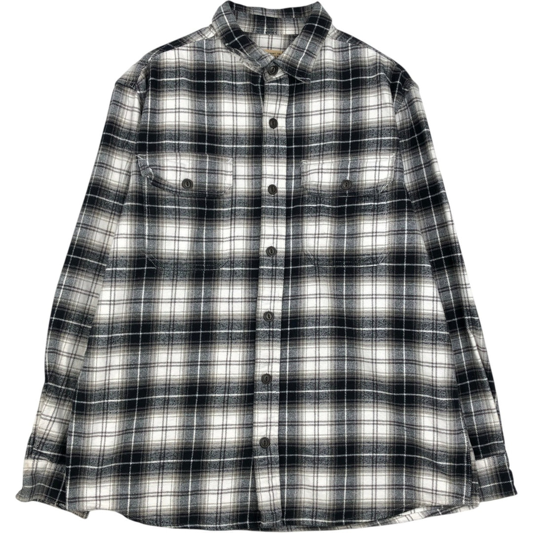 RED HEAD Ombre Check Long-Sleeve Flannel Check Shirt, Men's Size L (approx.) cotton black type Vintage Second Hand