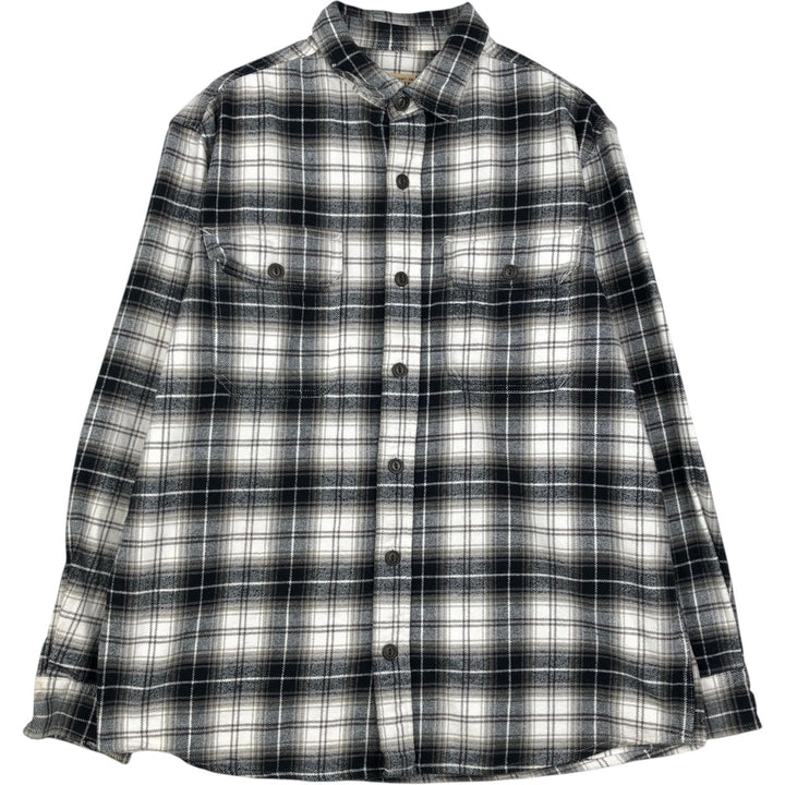 RED HEAD Ombre Check Long-Sleeve Flannel Check Shirt, Men's Size L (approx.) cotton black type Vintage Second Hand