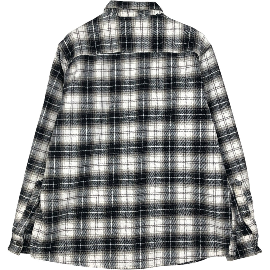 RED HEAD Ombre Check Long-Sleeve Flannel Check Shirt, Men's Size L (approx.) cotton black type Vintage Second Hand