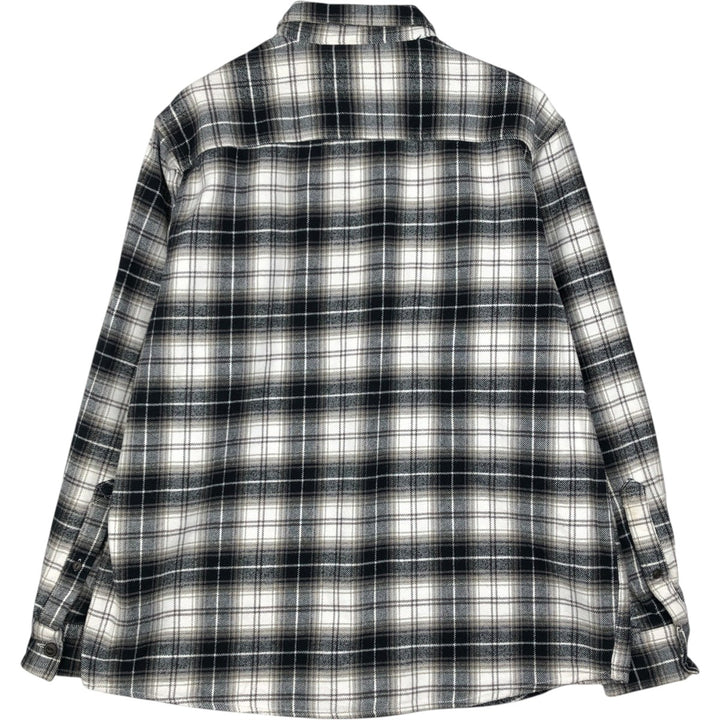 RED HEAD Ombre Check Long-Sleeve Flannel Check Shirt, Men's Size L (approx.) cotton black type Vintage Second Hand
