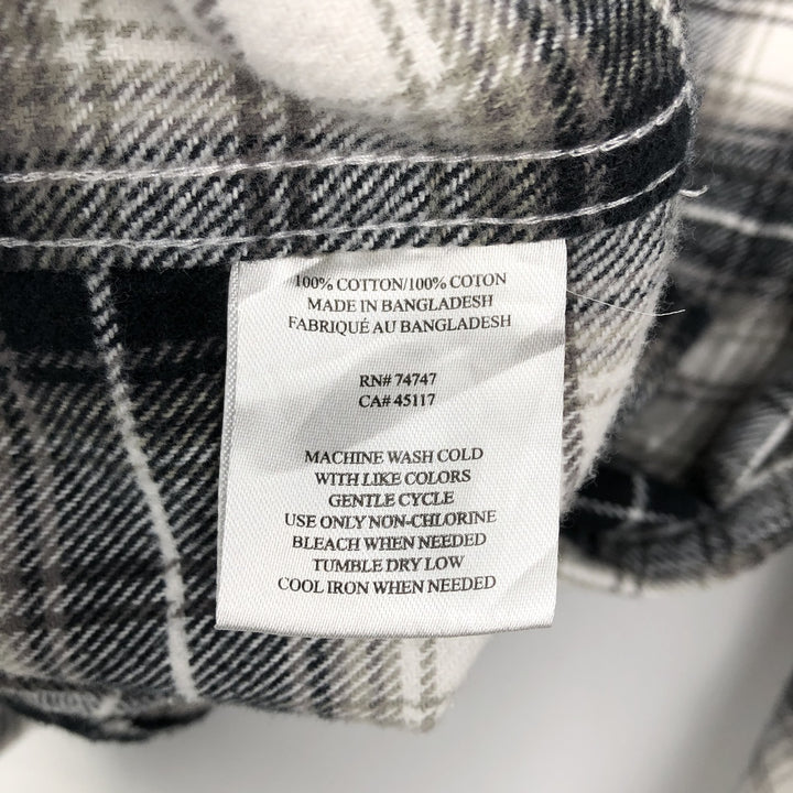 RED HEAD Ombre Check Long-Sleeve Flannel Check Shirt, Men's Size L (approx.) cotton black type Vintage Second Hand