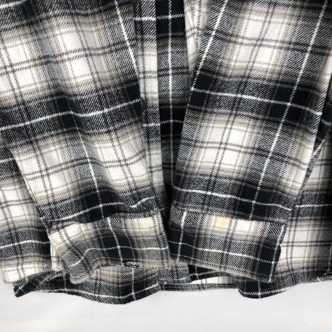 RED HEAD Ombre Check Long-Sleeve Flannel Check Shirt, Men's Size L (approx.) cotton black type Vintage Second Hand
