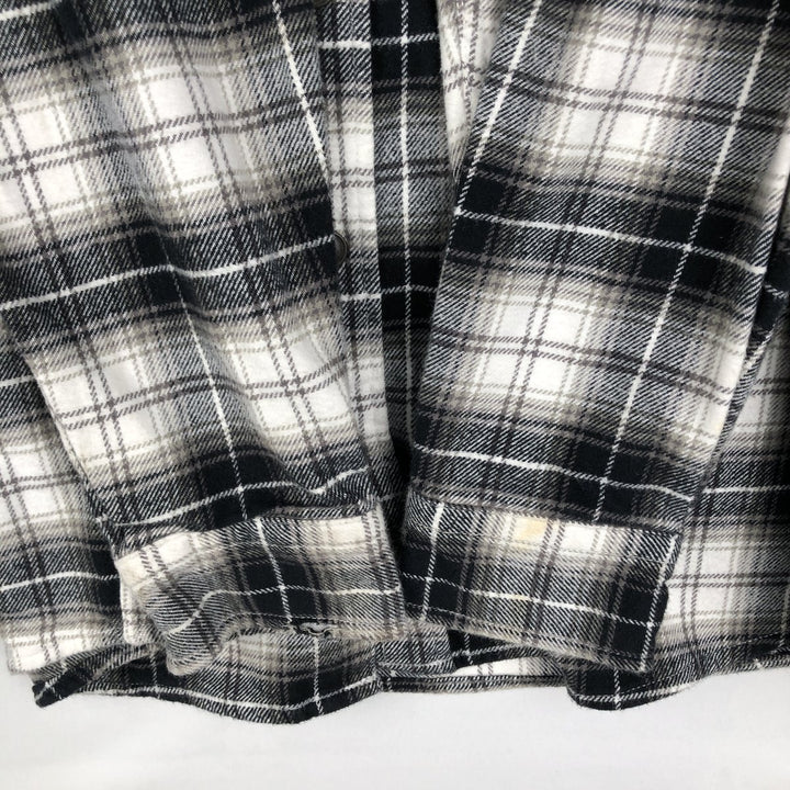 RED HEAD Ombre Check Long-Sleeve Flannel Check Shirt, Men's Size L (approx.) cotton black type Vintage Second Hand