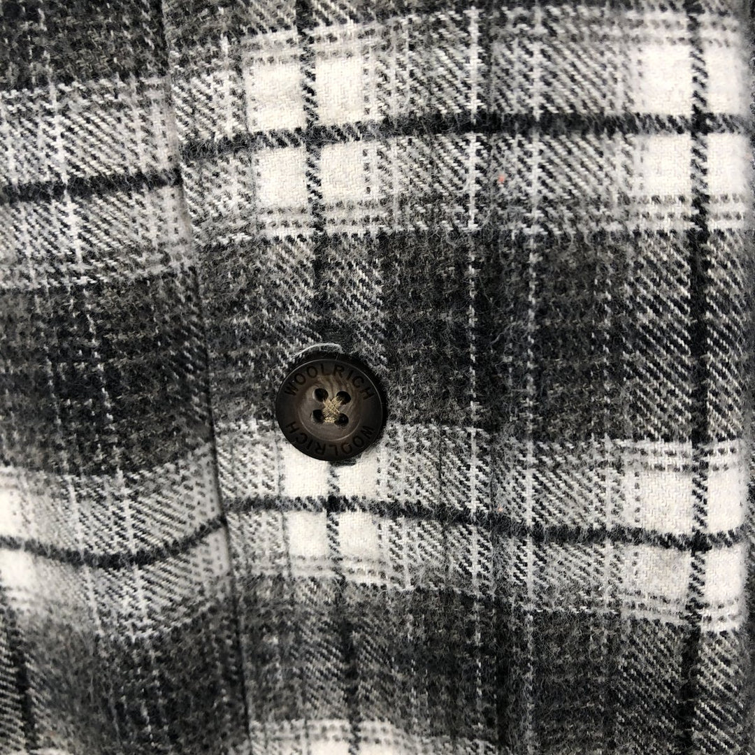2000'S WOOLRICH Long Sleeve Button-Down Light Flannel Check Shirt, Men's Size L cotton gray type Vintage Second Hand