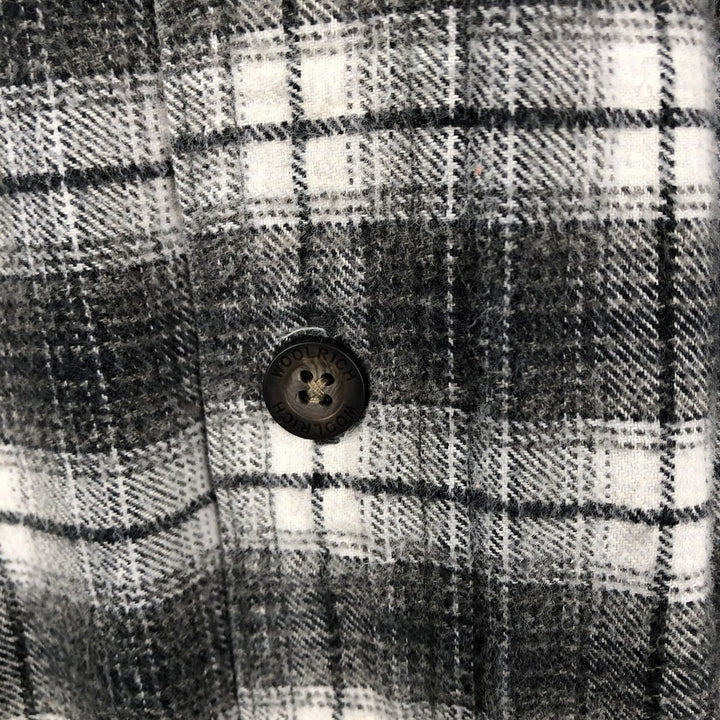 2000'S WOOLRICH Long Sleeve Button-Down Light Flannel Check Shirt, Men's Size L cotton gray type Vintage Second Hand