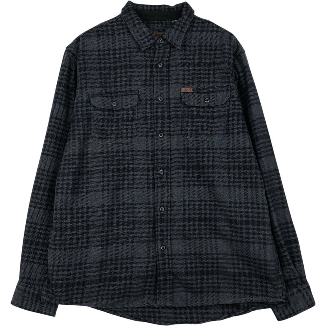 ORVIS Long Sleeve Flannel Check Shirt, Men's XL Size cotton black type Vintage Second Hand