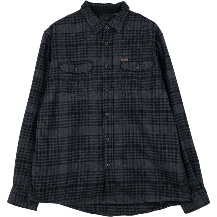 ORVIS Long Sleeve Flannel Check Shirt, Men's XL Size cotton black type Vintage Second Hand