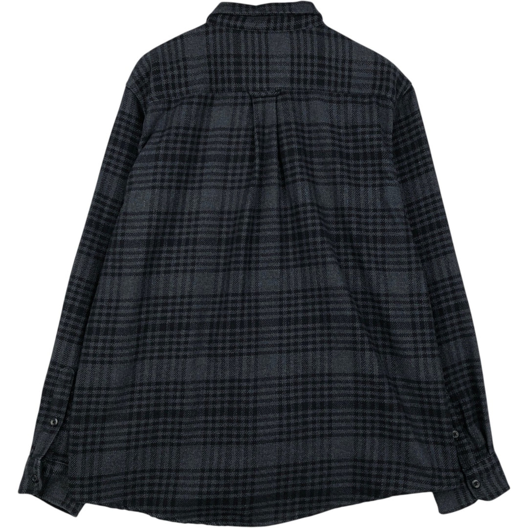 ORVIS Long Sleeve Flannel Check Shirt, Men's XL Size cotton black type Vintage Second Hand