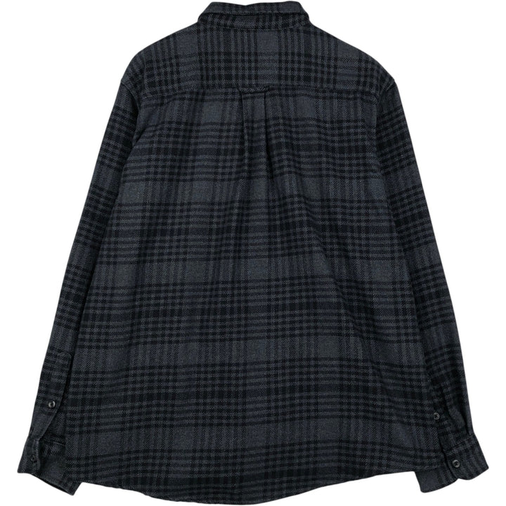 ORVIS Long Sleeve Flannel Check Shirt, Men's XL Size cotton black type Vintage Second Hand