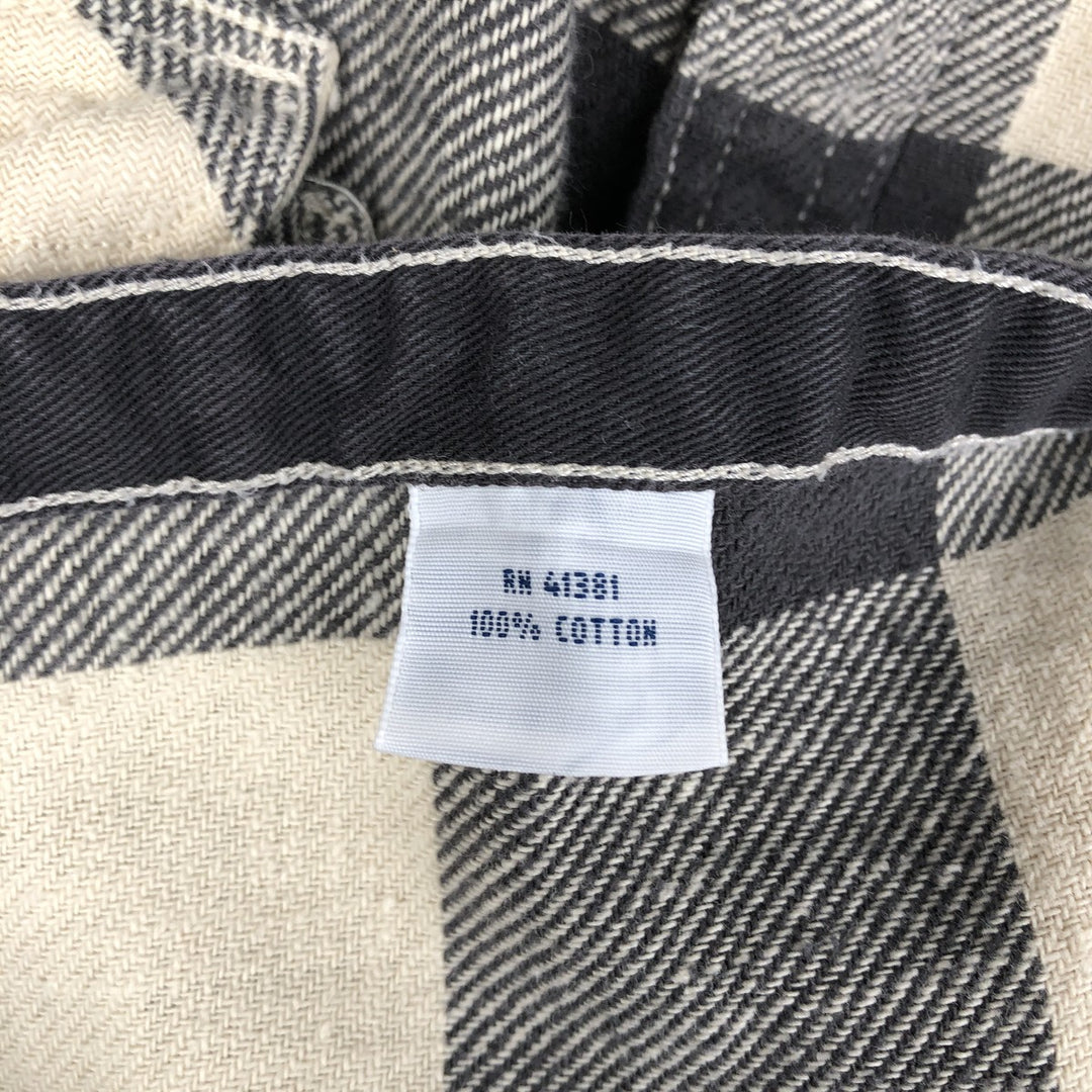 Ralph Lauren POLO RALPH LAUREN Buffalo Check Long-Sleeve Light Flannel Check Shirt, Men's Size L (approx.) cotton ivory Vintage Second Hand