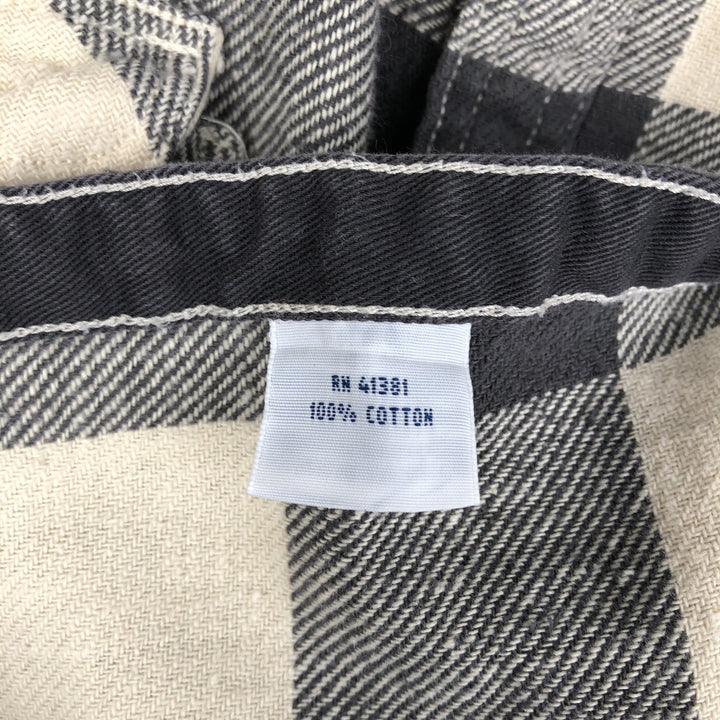 Ralph Lauren POLO RALPH LAUREN Buffalo Check Long-Sleeve Light Flannel Check Shirt, Men's Size L (approx.) cotton ivory Vintage Second Hand