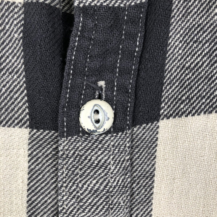 Ralph Lauren POLO RALPH LAUREN Buffalo Check Long-Sleeve Light Flannel Check Shirt, Men's Size L (approx.) cotton ivory Vintage Second Hand