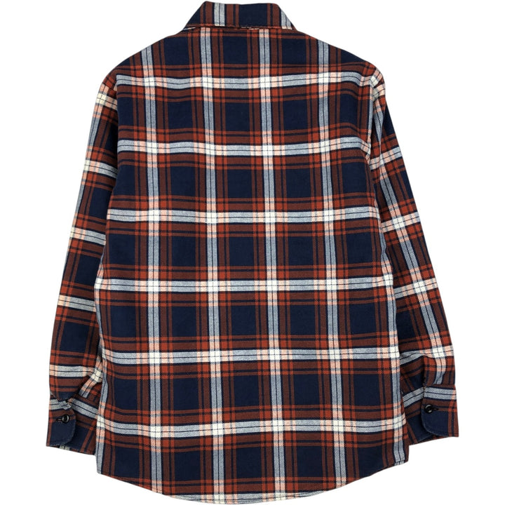 1970'S Sears FIELDMASTER Padded Long-Sleeve Flannel Check Shirt, Men's Size S (Equivalent), Vintage cotton orange type Vintage Second Hand