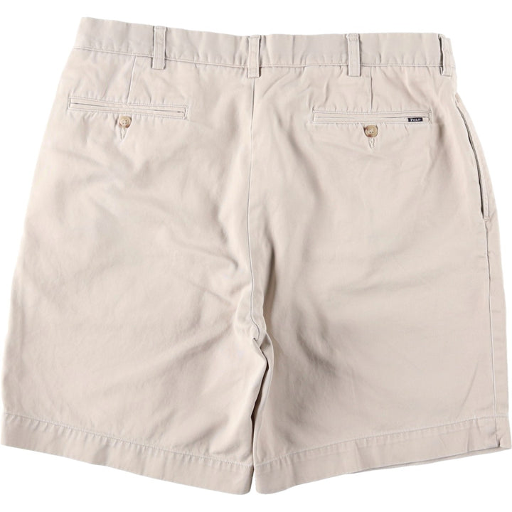 Ralph Lauren CLASSIC FIT PLEATED 9" Two-Pleat Chino Shorts (Men's W36 equivalent) cotton Beige type Vintage Second Hand