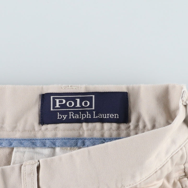 Ralph Lauren CLASSIC FIT PLEATED 9" Two-Pleat Chino Shorts (Men's W36 equivalent) cotton Beige type Vintage Second Hand