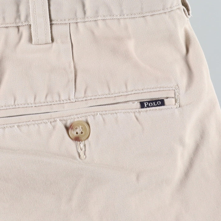 Ralph Lauren CLASSIC FIT PLEATED 9" Two-Pleat Chino Shorts (Men's W36 equivalent) cotton Beige type Vintage Second Hand