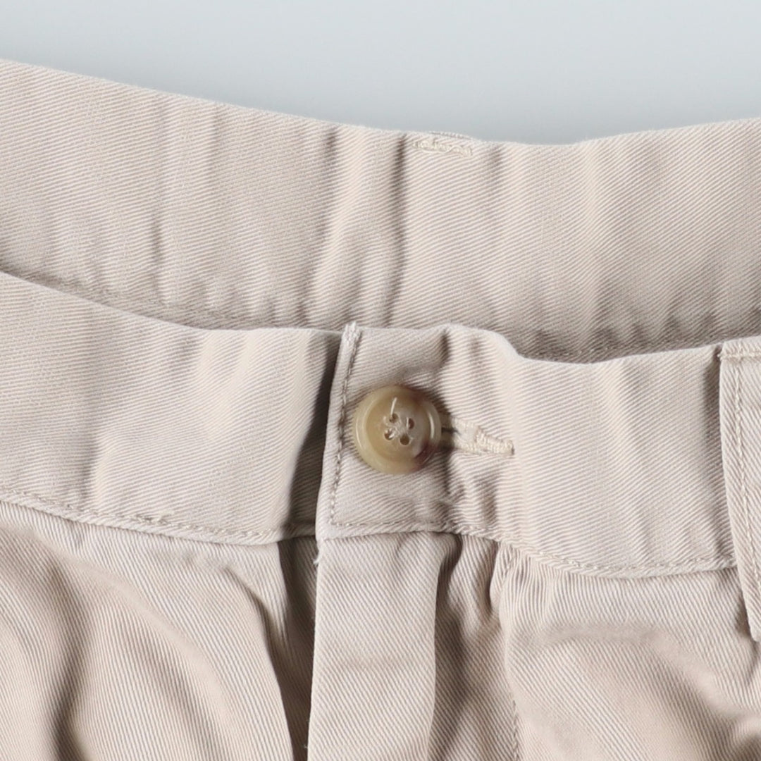 Ralph Lauren CLASSIC FIT PLEATED 9" Two-Pleat Chino Shorts (Men's W36 equivalent) cotton Beige type Vintage Second Hand