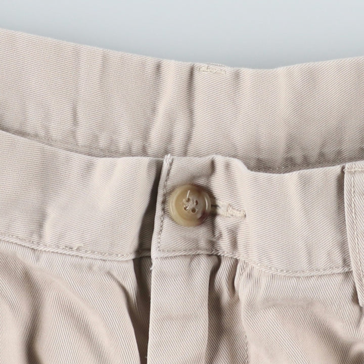 Ralph Lauren CLASSIC FIT PLEATED 9" Two-Pleat Chino Shorts (Men's W36 equivalent) cotton Beige type Vintage Second Hand