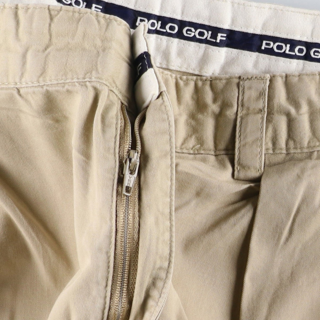 Ralph Lauren POLO GOLF Two-Pleat Chino Shorts, Men's Size W32 (approx.) cotton Beige type Vintage Second Hand
