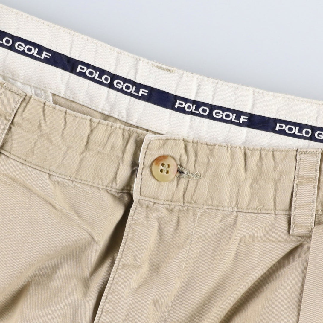 Ralph Lauren POLO GOLF Two-Pleat Chino Shorts, Men's Size W32 (approx.) cotton Beige type Vintage Second Hand