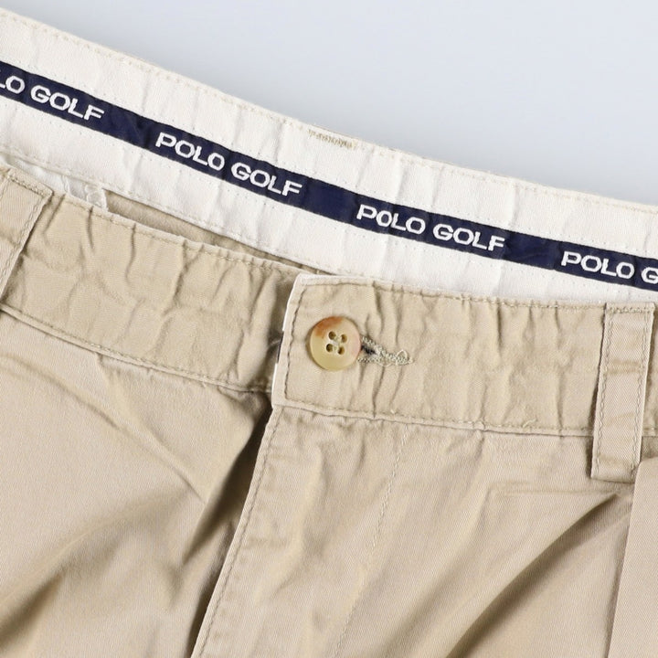 Ralph Lauren POLO GOLF Two-Pleat Chino Shorts, Men's Size W32 (approx.) cotton Beige type Vintage Second Hand