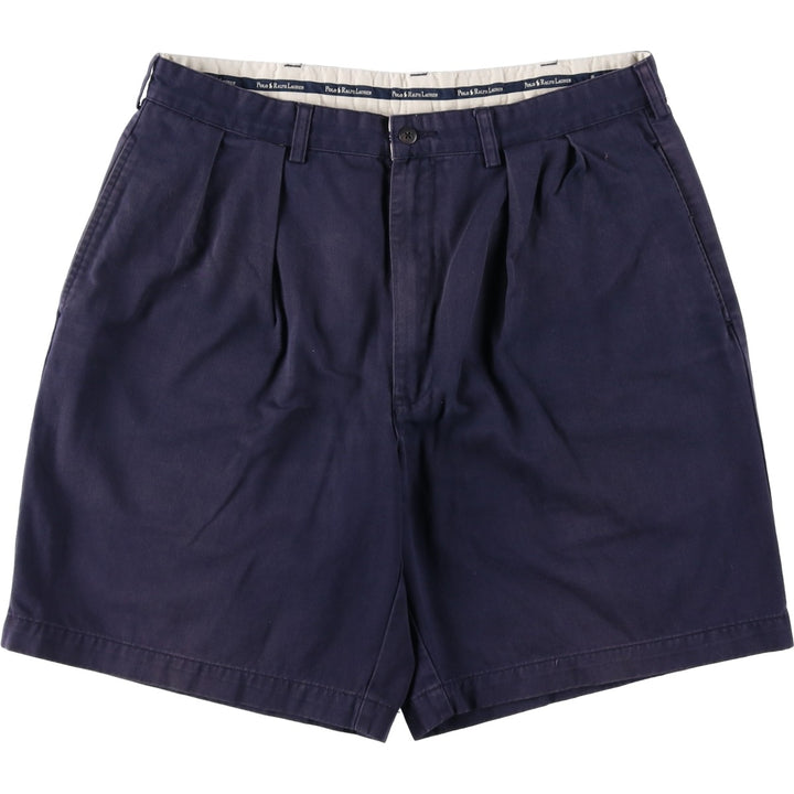 Ralph Lauren Polo Ralph Lauren Chino Shorts, Men's Size W34 (approx.) cotton navy blue type Vintage Second Hand