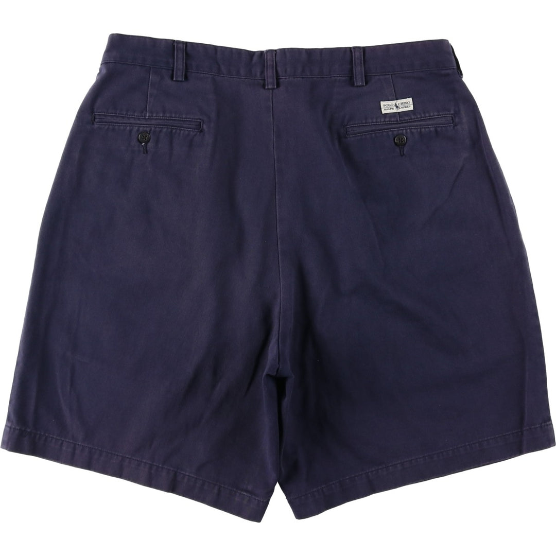 Ralph Lauren Polo Ralph Lauren Chino Shorts, Men's Size W34 (approx.) cotton navy blue type Vintage Second Hand