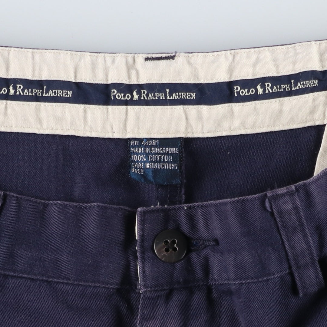 Ralph Lauren Polo Ralph Lauren Chino Shorts, Men's Size W34 (approx.) cotton navy blue type Vintage Second Hand