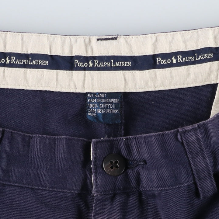 Ralph Lauren Polo Ralph Lauren Chino Shorts, Men's Size W34 (approx.) cotton navy blue type Vintage Second Hand