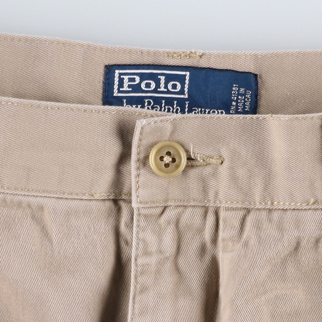 Ralph Lauren POLO by Ralph Lauren ANDREW SHORT Two-pleat chino shorts, short pants, men's size W36 cotton Beige type Vintage Second Hand