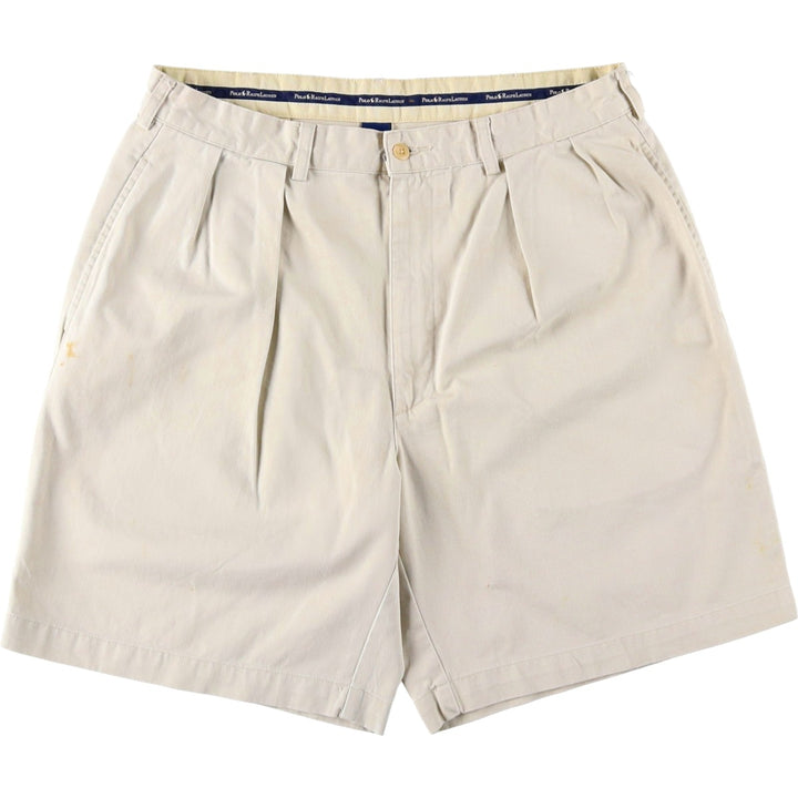 Ralph Lauren Polo Ralph Lauren Two-pleat Chino Shorts, Men's, Size W35 cotton Beige type Vintage Second Hand