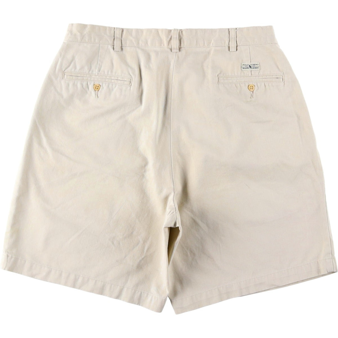 Ralph Lauren Polo Ralph Lauren Two-pleat Chino Shorts, Men's, Size W35 cotton Beige type Vintage Second Hand