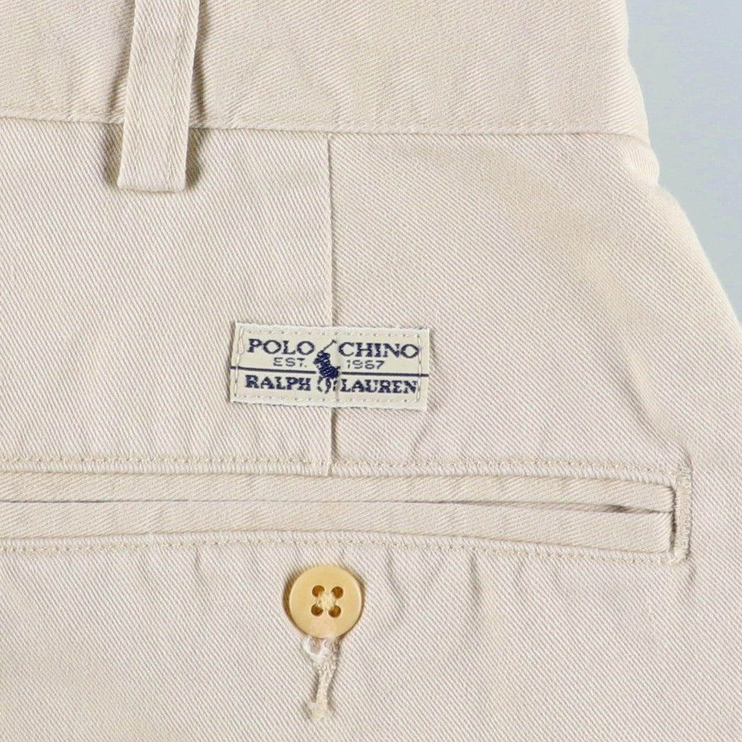 Ralph Lauren Polo Ralph Lauren Two-pleat Chino Shorts, Men's, Size W35 cotton Beige type Vintage Second Hand