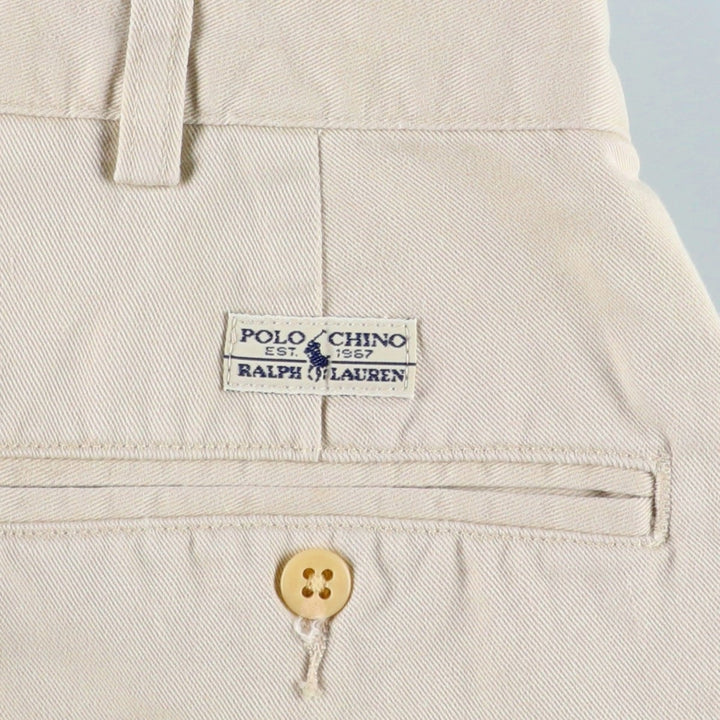 Ralph Lauren Polo Ralph Lauren Two-pleat Chino Shorts, Men's, Size W35 cotton Beige type Vintage Second Hand