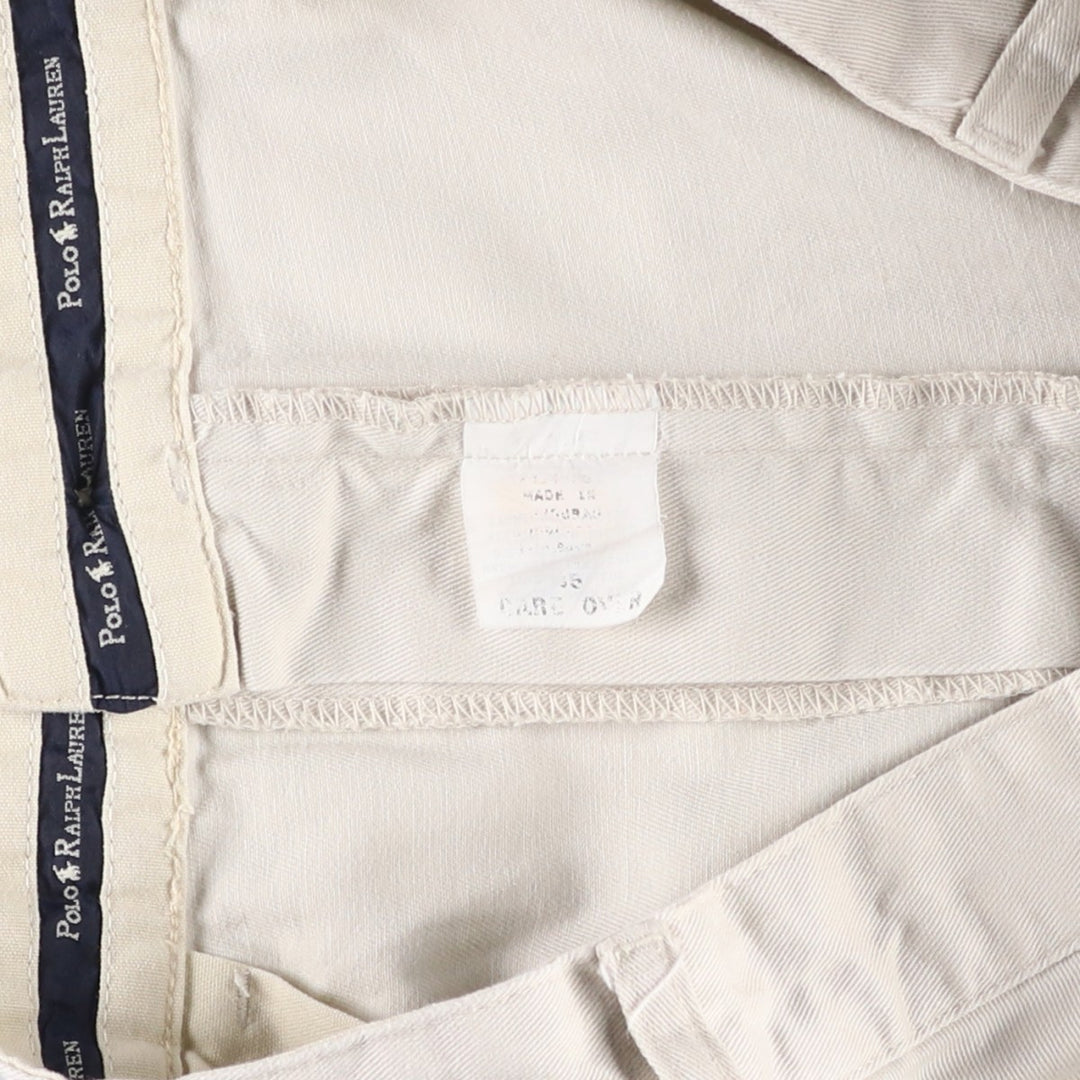 Ralph Lauren Polo Ralph Lauren Two-pleat Chino Shorts, Men's, Size W35 cotton Beige type Vintage Second Hand