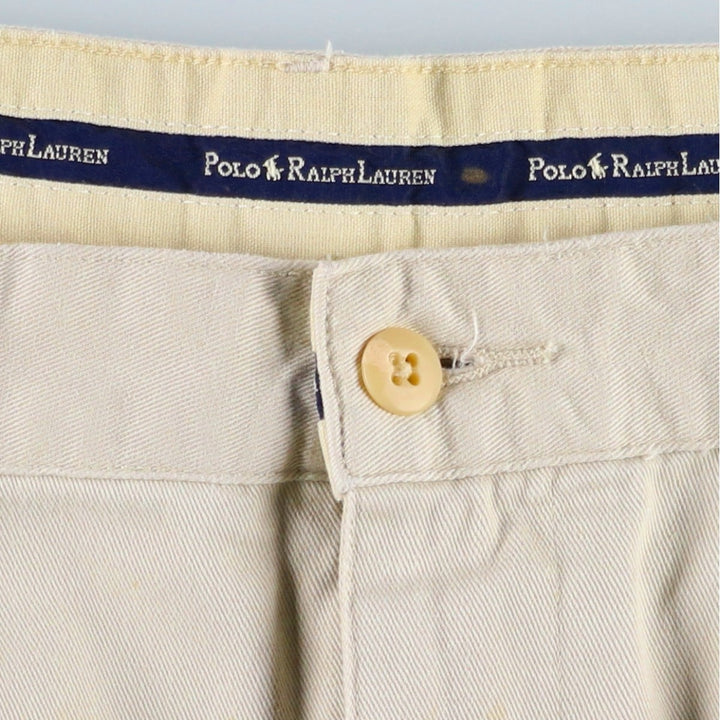 Ralph Lauren Polo Ralph Lauren Two-pleat Chino Shorts, Men's, Size W35 cotton Beige type Vintage Second Hand