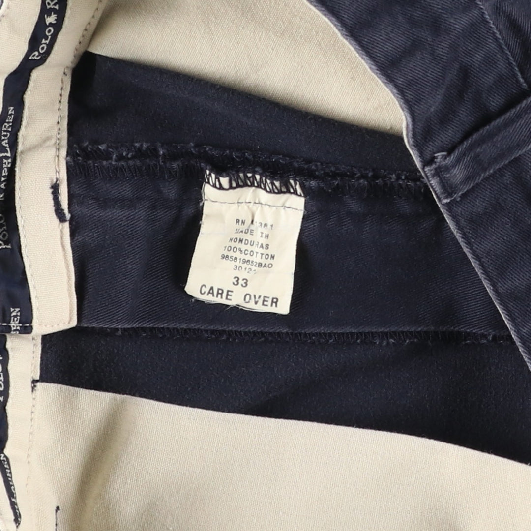 Ralph Lauren Polo Ralph Lauren Two-pleat Chino Shorts, Men's, Size W33 cotton navy blue type Vintage Second Hand