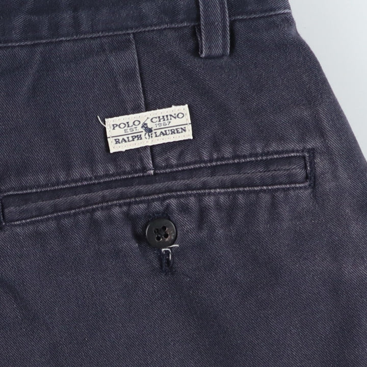 Ralph Lauren Polo Ralph Lauren Two-pleat Chino Shorts, Men's, Size W33 cotton navy blue type Vintage Second Hand