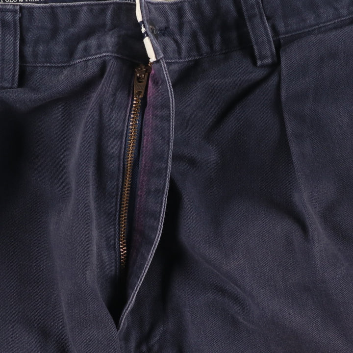 Ralph Lauren Polo Ralph Lauren Two-pleat Chino Shorts, Men's, Size W33 cotton navy blue type Vintage Second Hand