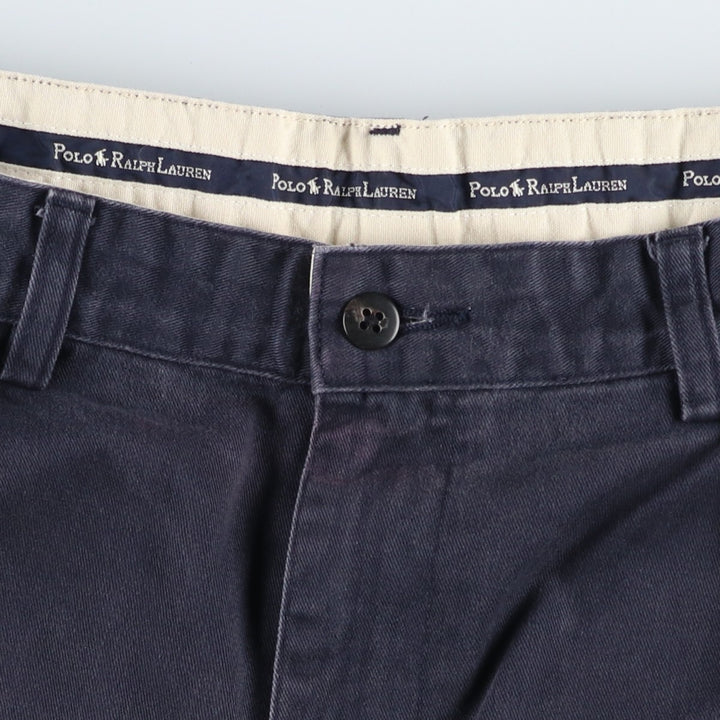 Ralph Lauren Polo Ralph Lauren Two-pleat Chino Shorts, Men's, Size W33 cotton navy blue type Vintage Second Hand