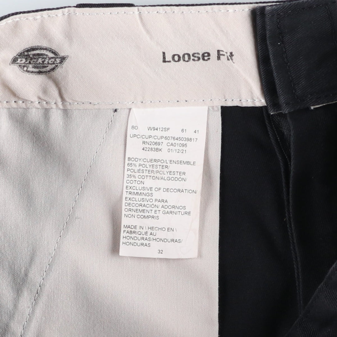 Dickies Loose Fit Work Shorts, Half Pants, Men's, W32 equivalent polyester black type Vintage Second Hand