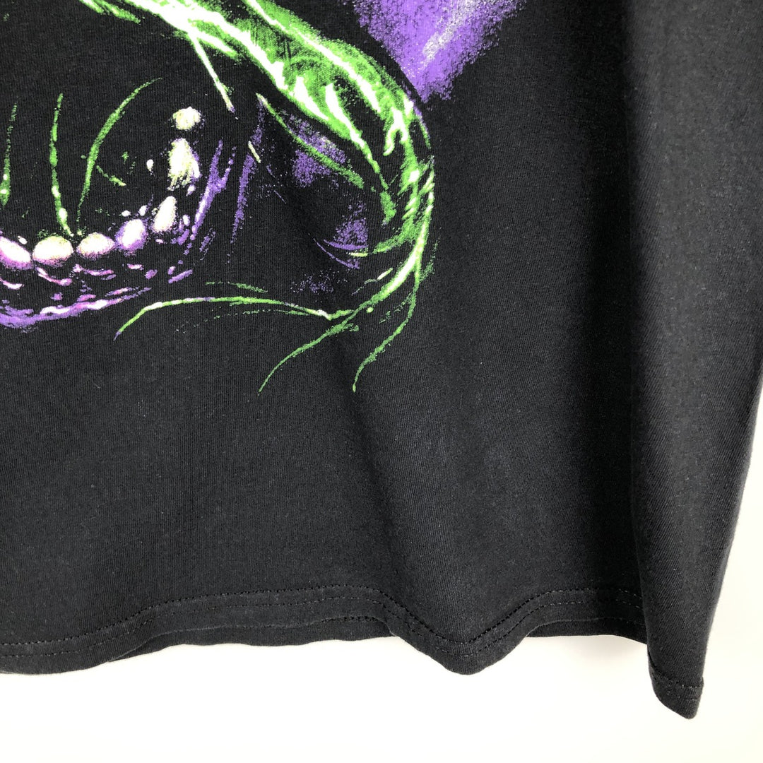 Marvel VENOM Character Print T-Shirt, Men's L size cotton black type Vintage Second Hand