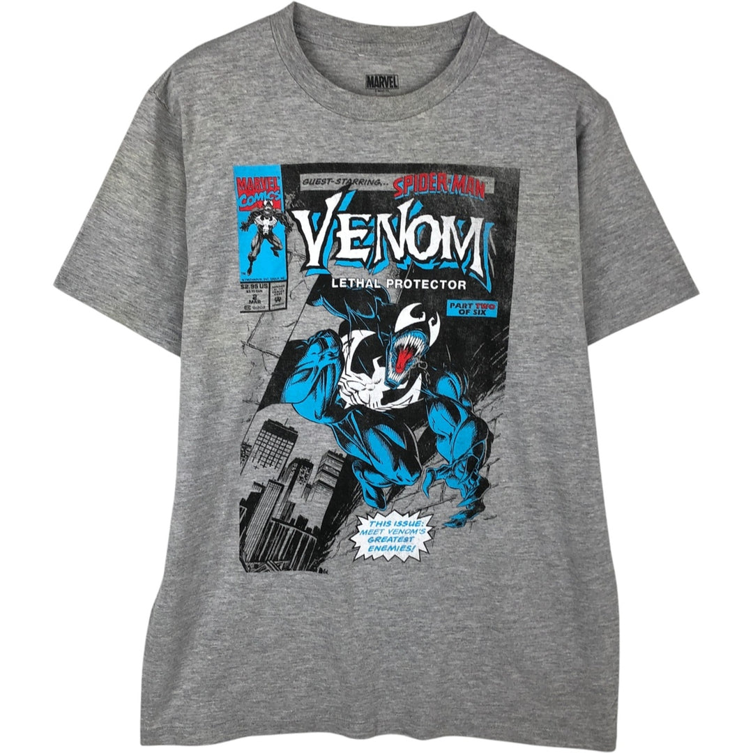 Marvel Spider-Man Venom Character Print T-Shirt, Men's Size M (approx.) cotton gray type Vintage Second Hand
