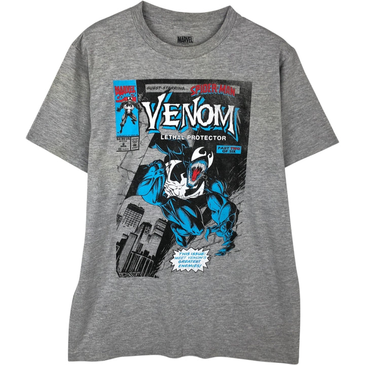 Marvel Spider-Man Venom Character Print T-Shirt, Men's Size M (approx.) cotton gray type Vintage Second Hand