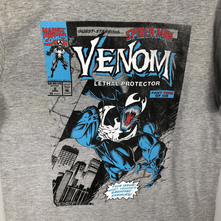 Marvel Spider-Man Venom Character Print T-Shirt, Men's Size M (approx.) cotton gray type Vintage Second Hand